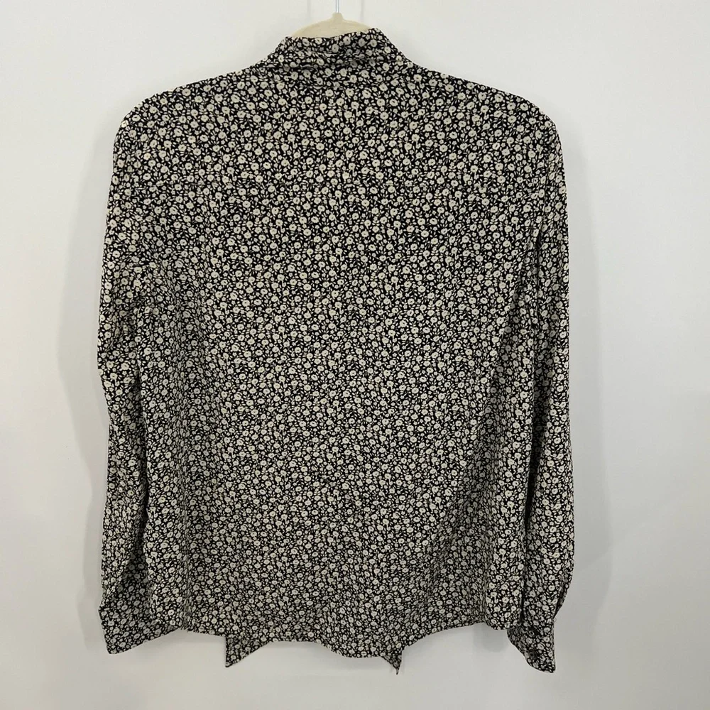 Tory Burch ditsy floral silk tie blouse